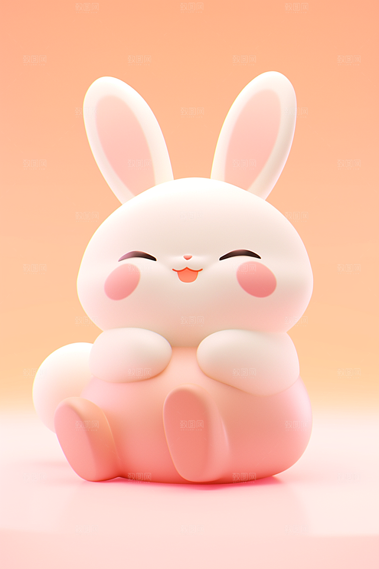 CG小兔子拟人IP模型