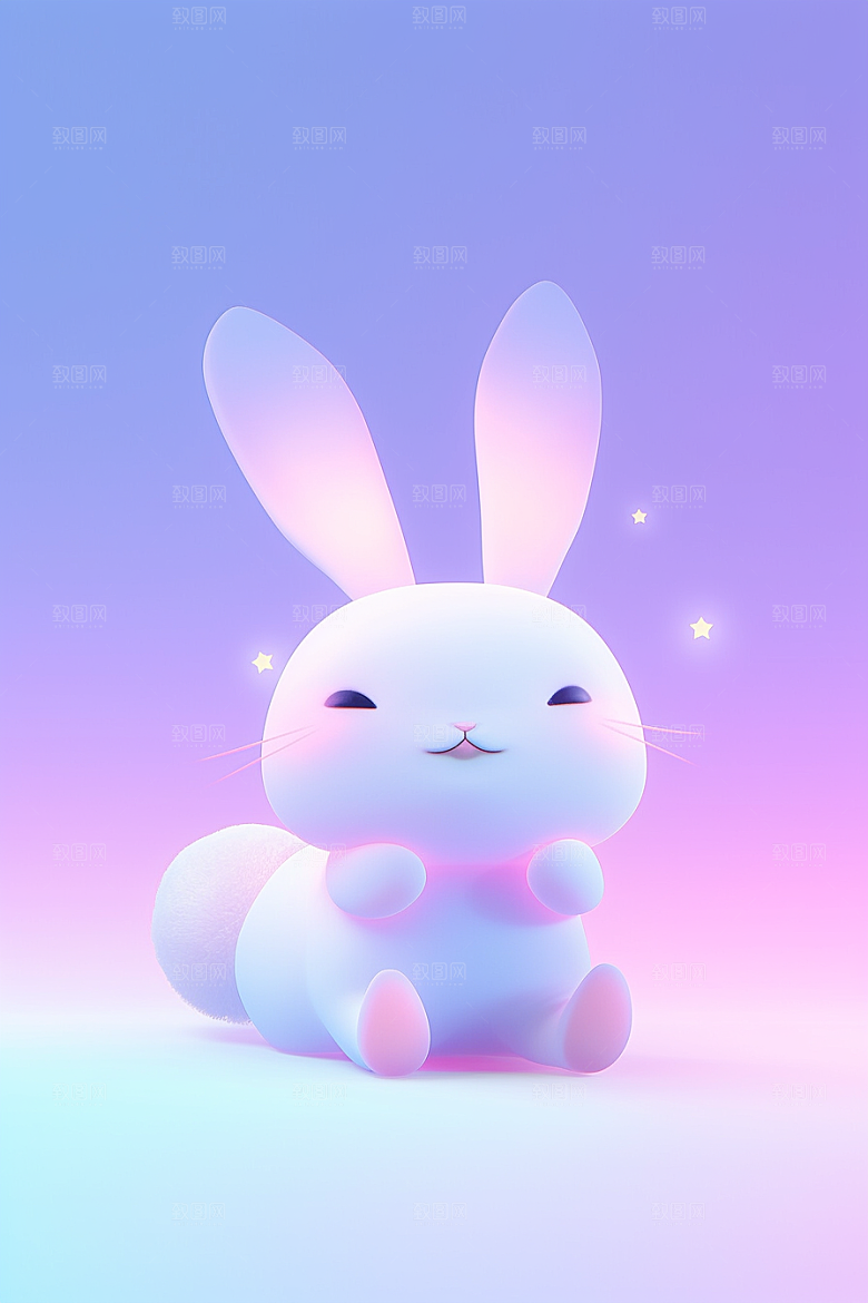 CG小兔子拟人C4D模型