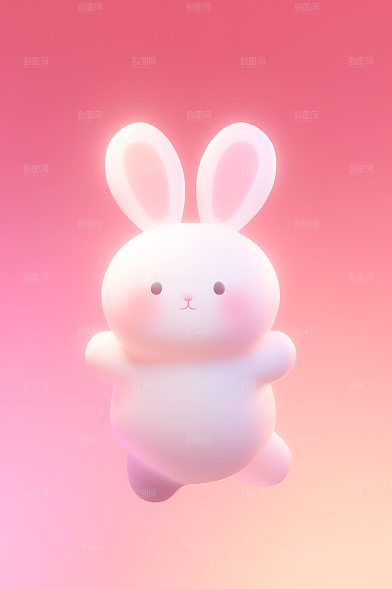 CG小兔子卡通小白兔模型