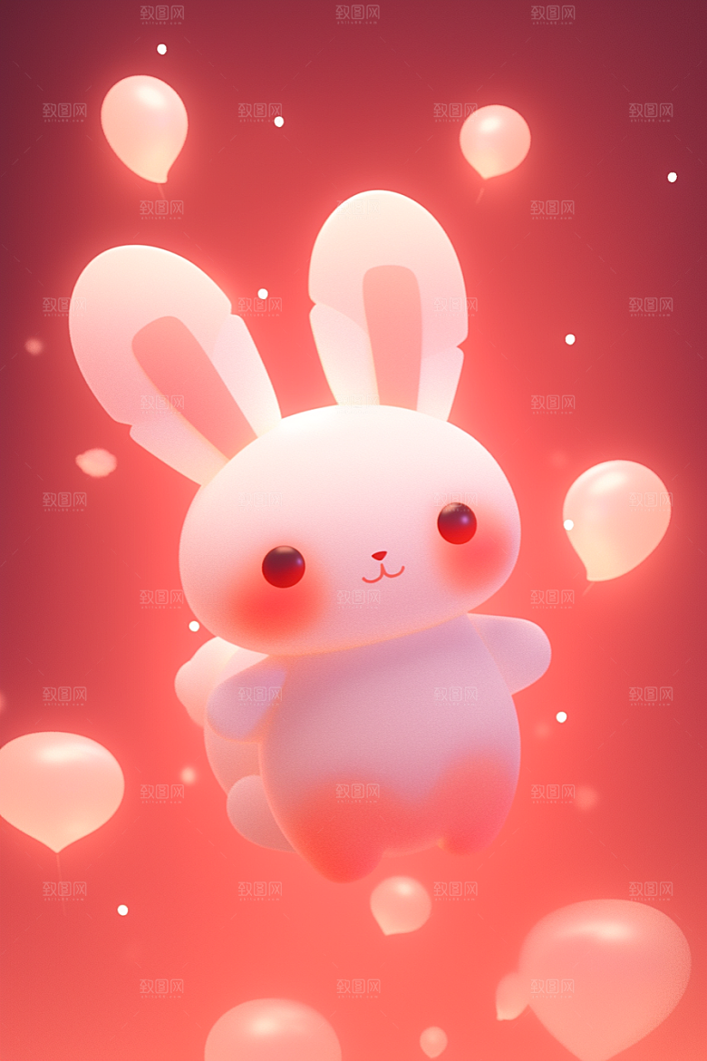 CG小兔子C4D小动物模型