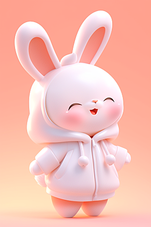 CG小兔子小白兔C4D模型