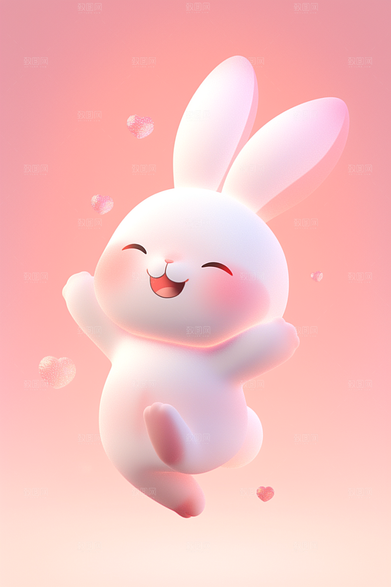 CG小兔子拟人C4D模型