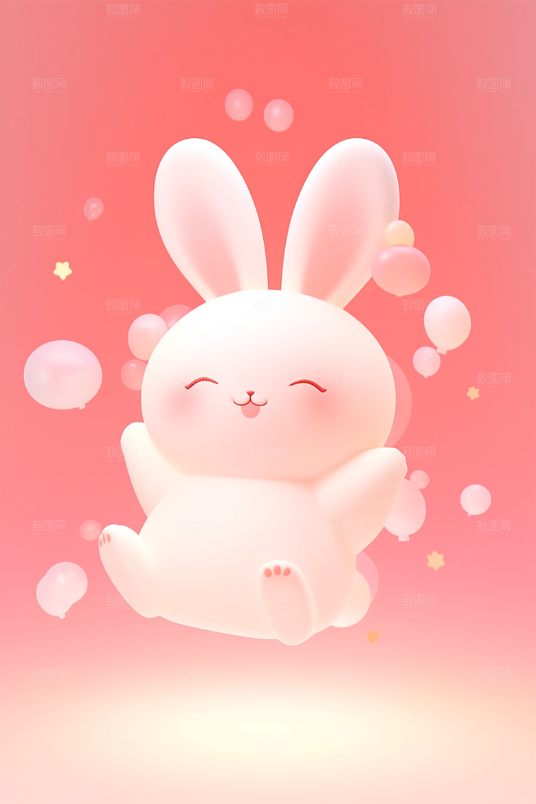 CG小兔子3D拟人模型