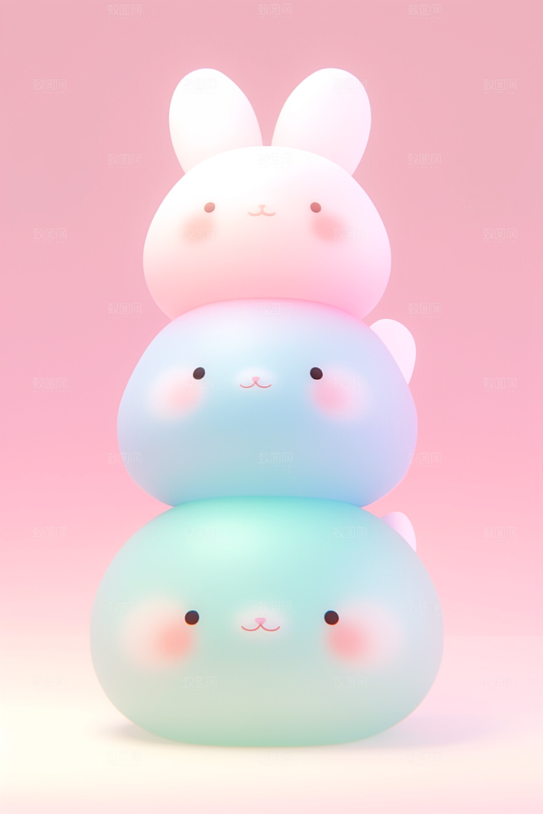 CG小兔子立体拟人模型