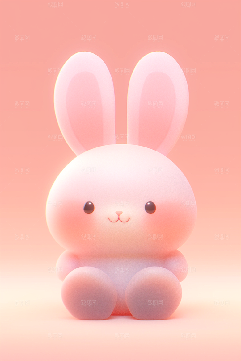 CG小兔子立体C4D模型