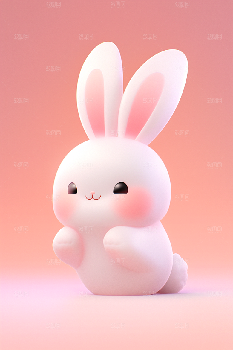 CG小兔子立体拟人模型