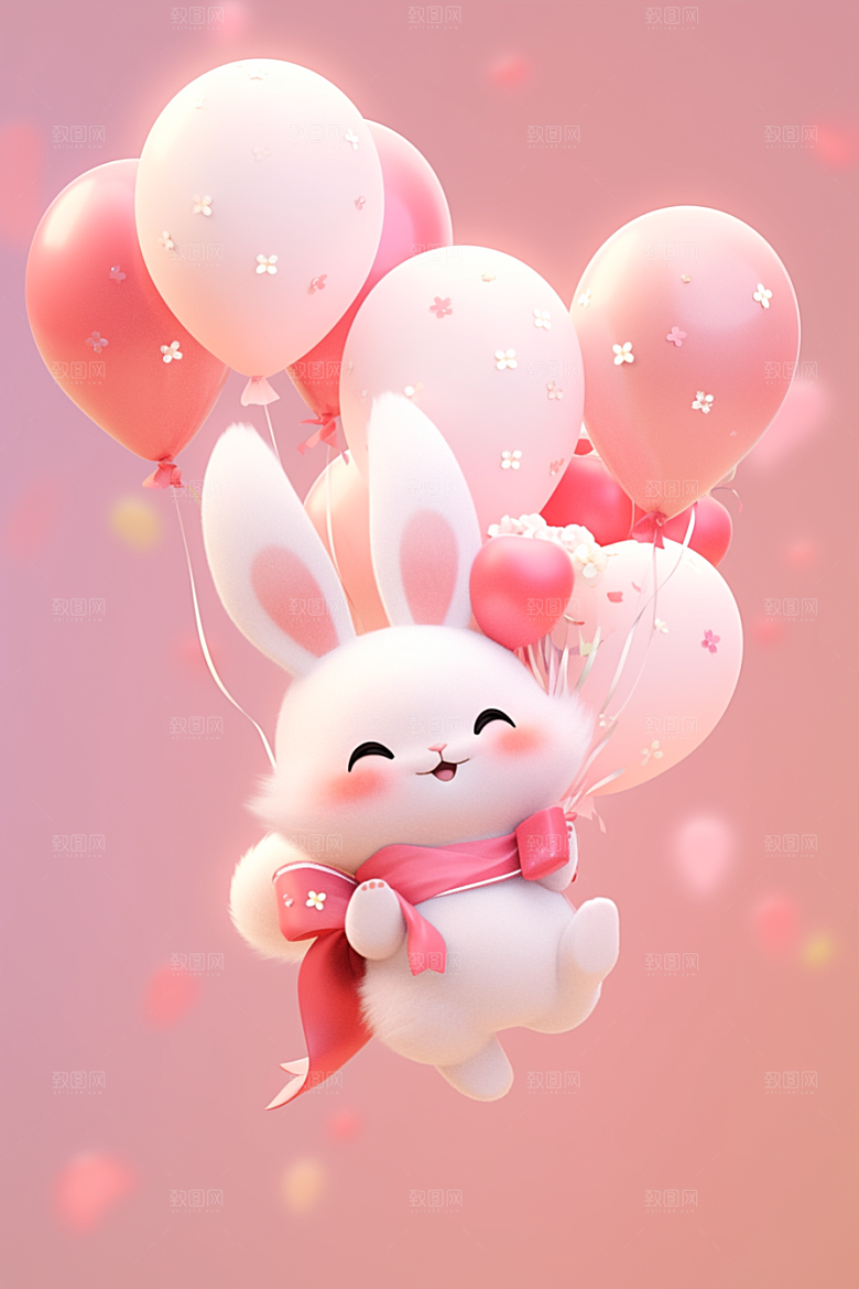 CG小兔子小动物小白兔模型