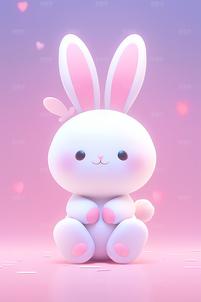 CG小兔子小白兔立体模型