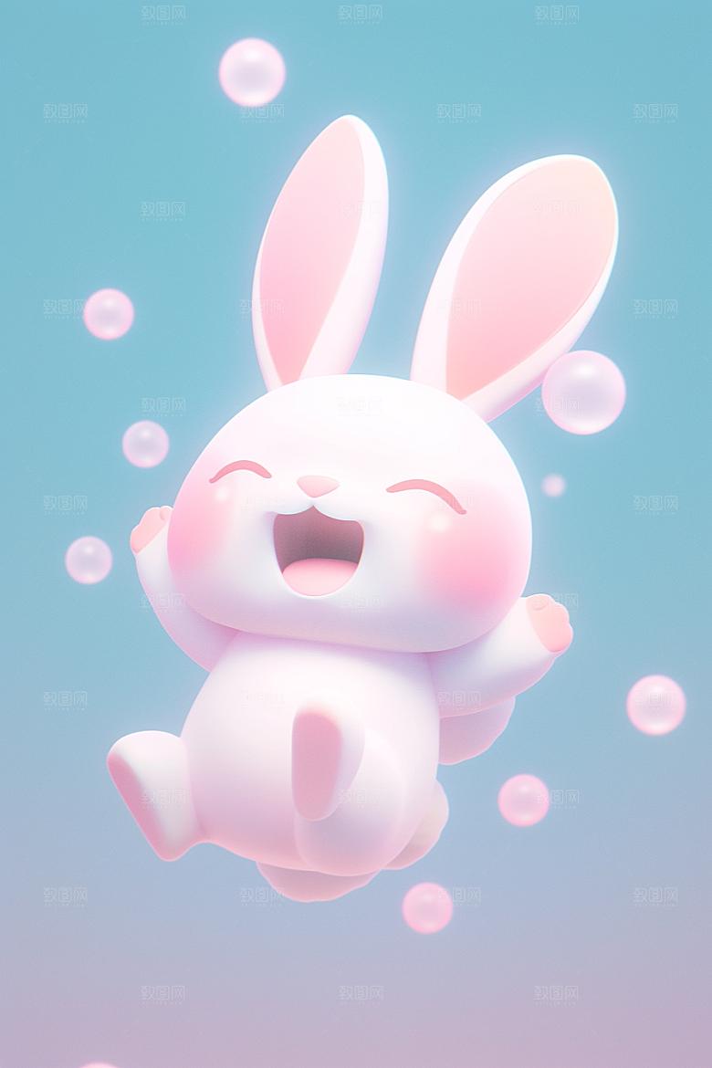 CG小兔子小白兔IP模型