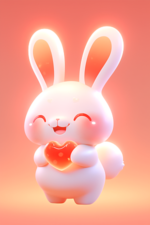 CG小兔子卡通小白兔模型
