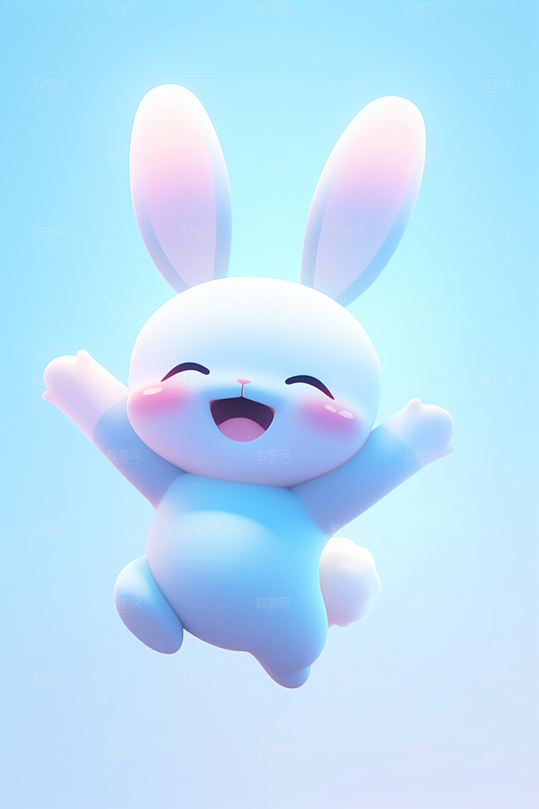 CG小兔子3D卡通模型
