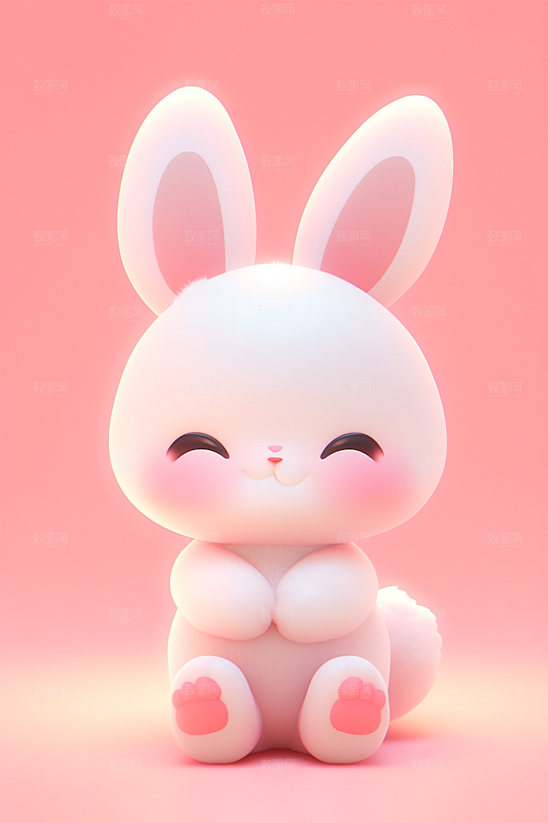 CG小兔子立体拟人模型