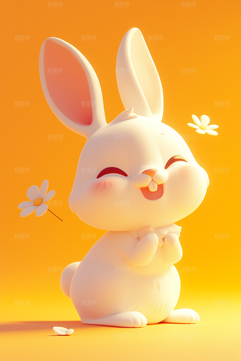 CG小兔子C4D可爱模型