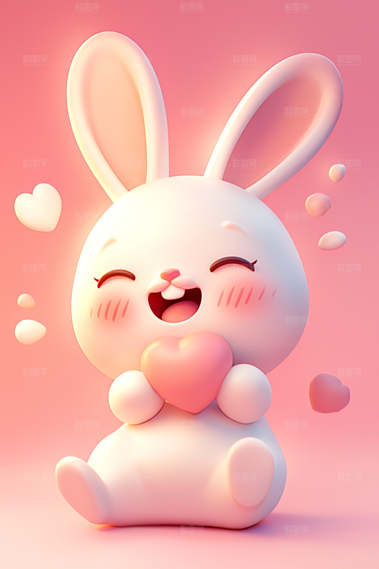 CG小兔子小白兔IP模型