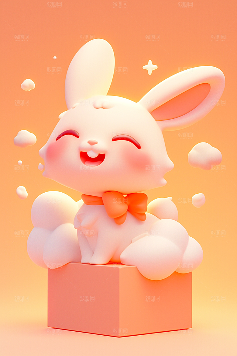 CG小兔子IP小动物模型