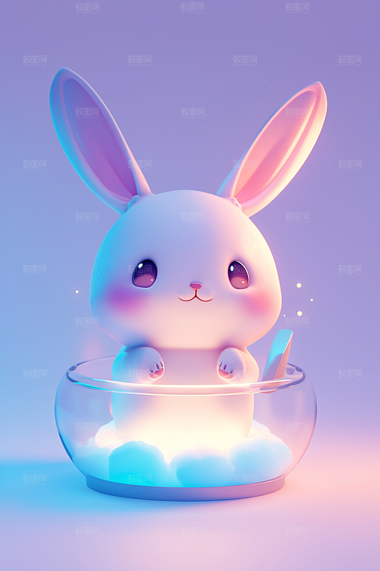 CG小兔子C4D小动物模型