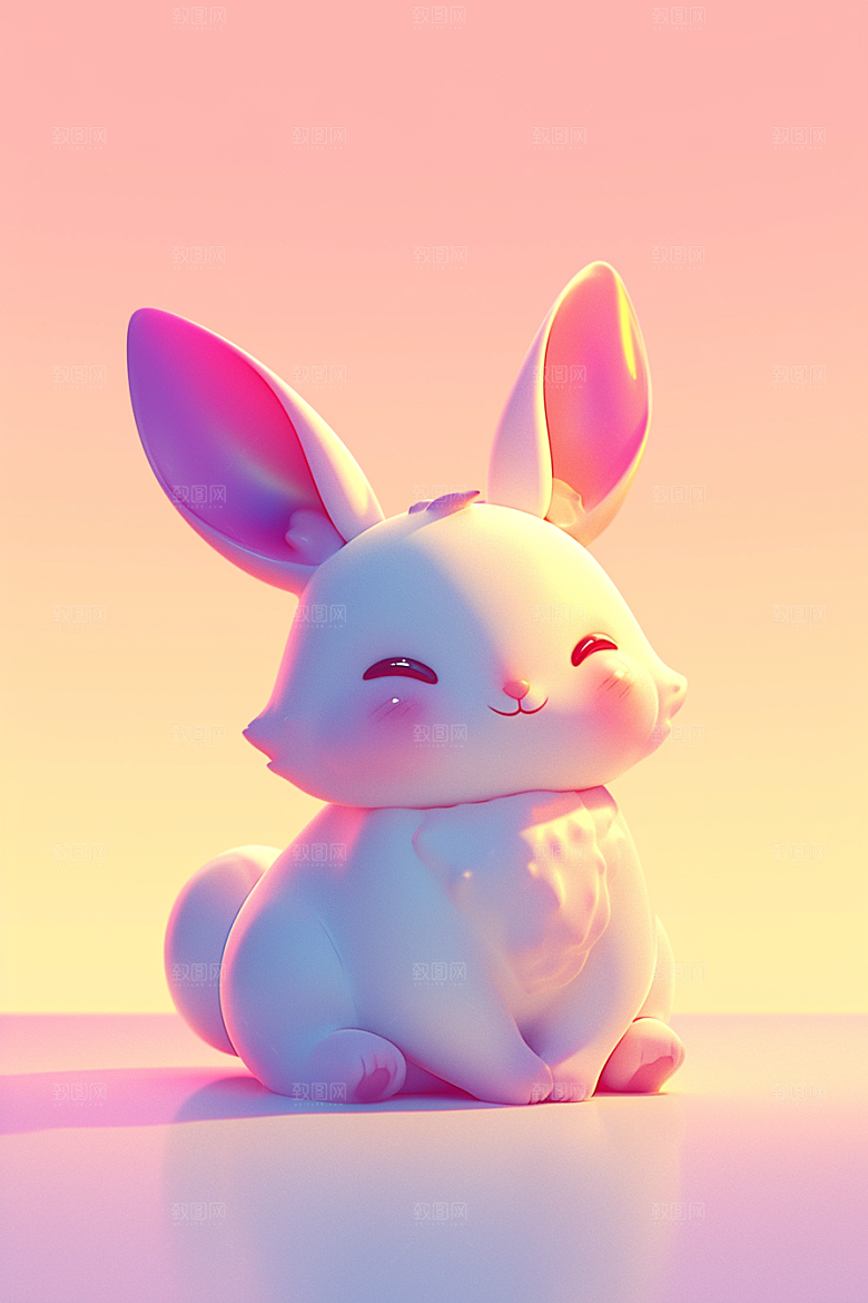 CG小兔子立体形象模型