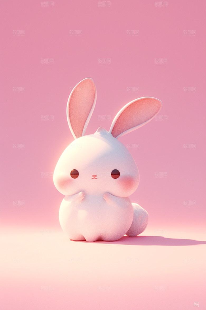 CG小兔子小动物小白兔模型