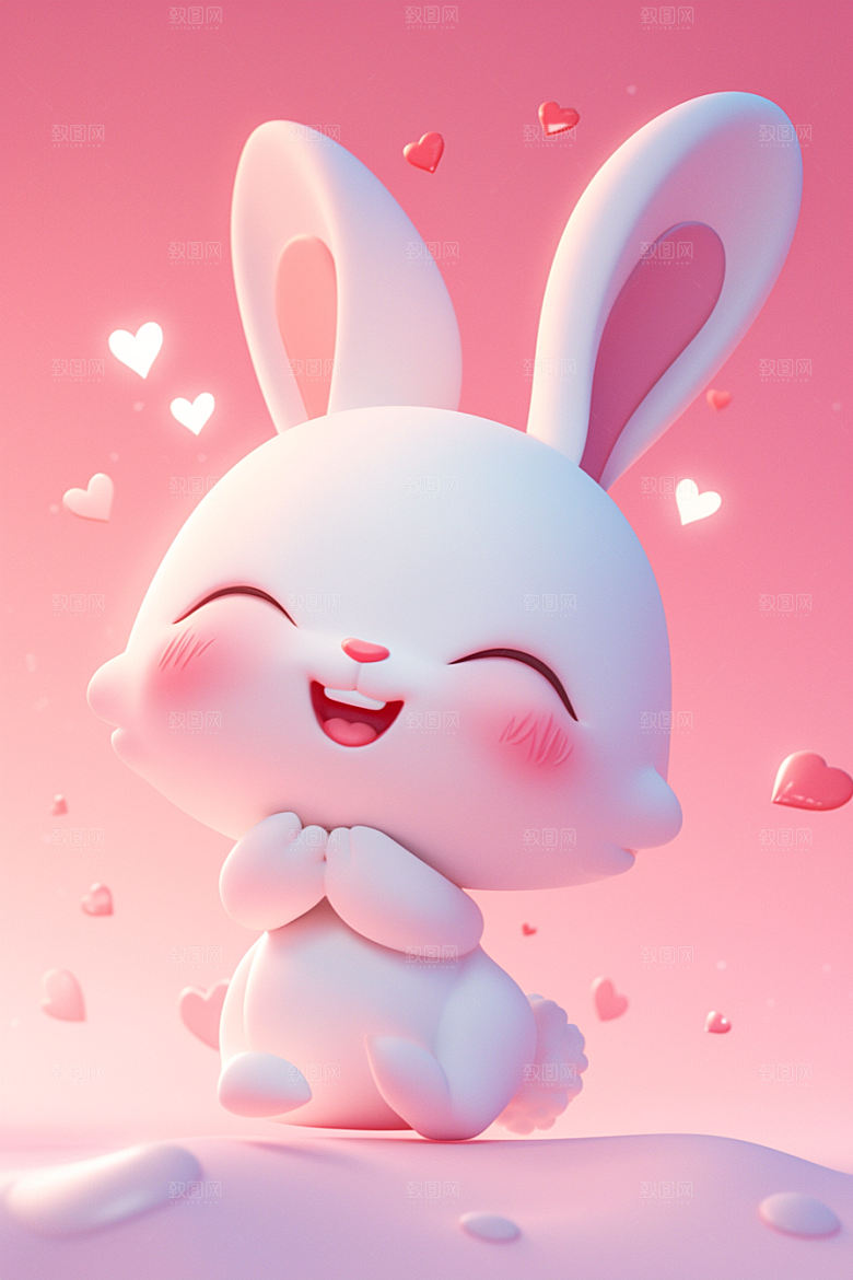 CG小兔子小动物IP模型