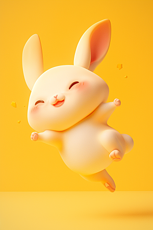 CG小兔子小白兔形象模型