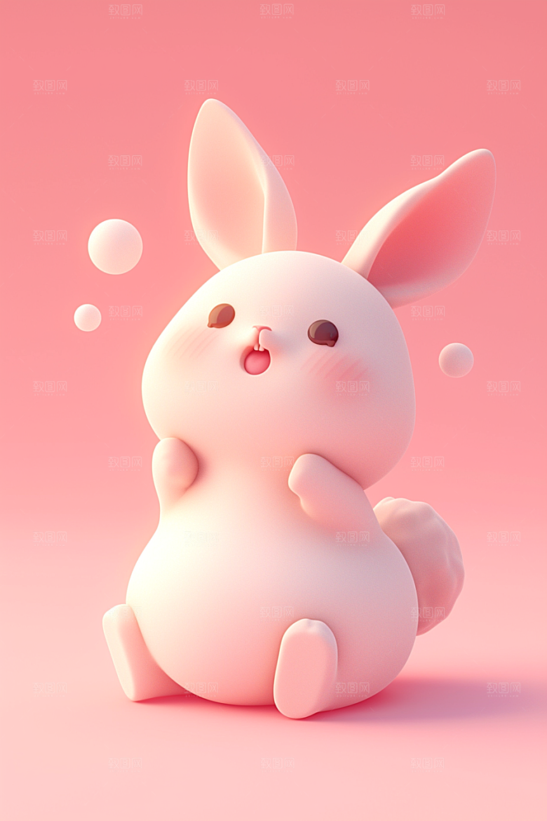 CG小兔子立体C4D模型