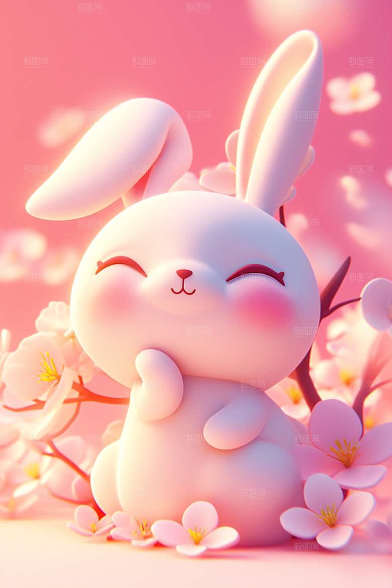 CG小兔子可爱C4D模型