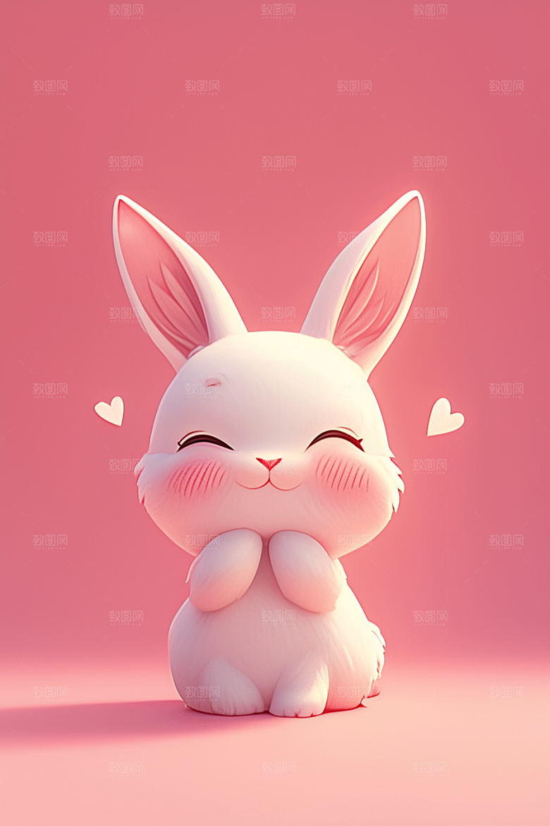 CG小兔子C4D小白兔模型