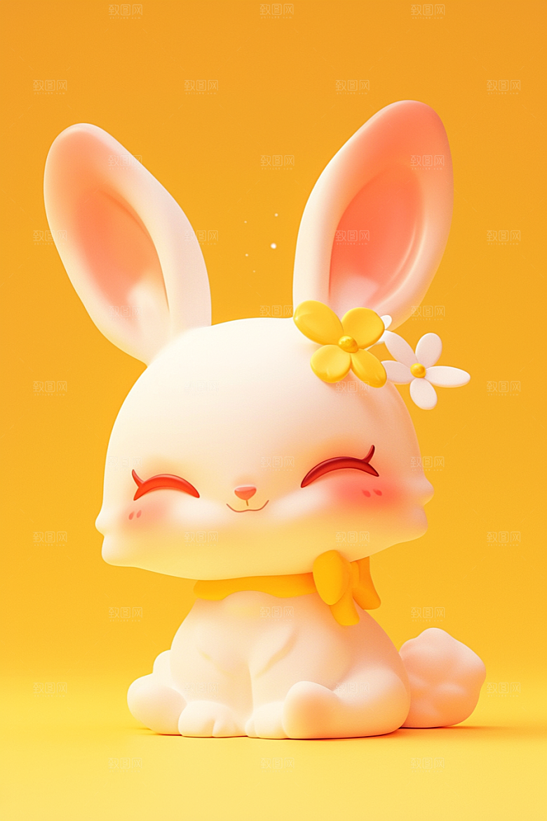 CG小兔子IP小动物模型