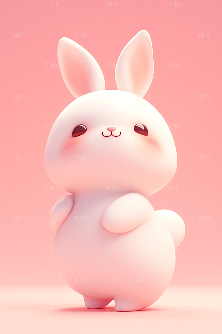 CG小兔子小白兔形象模型