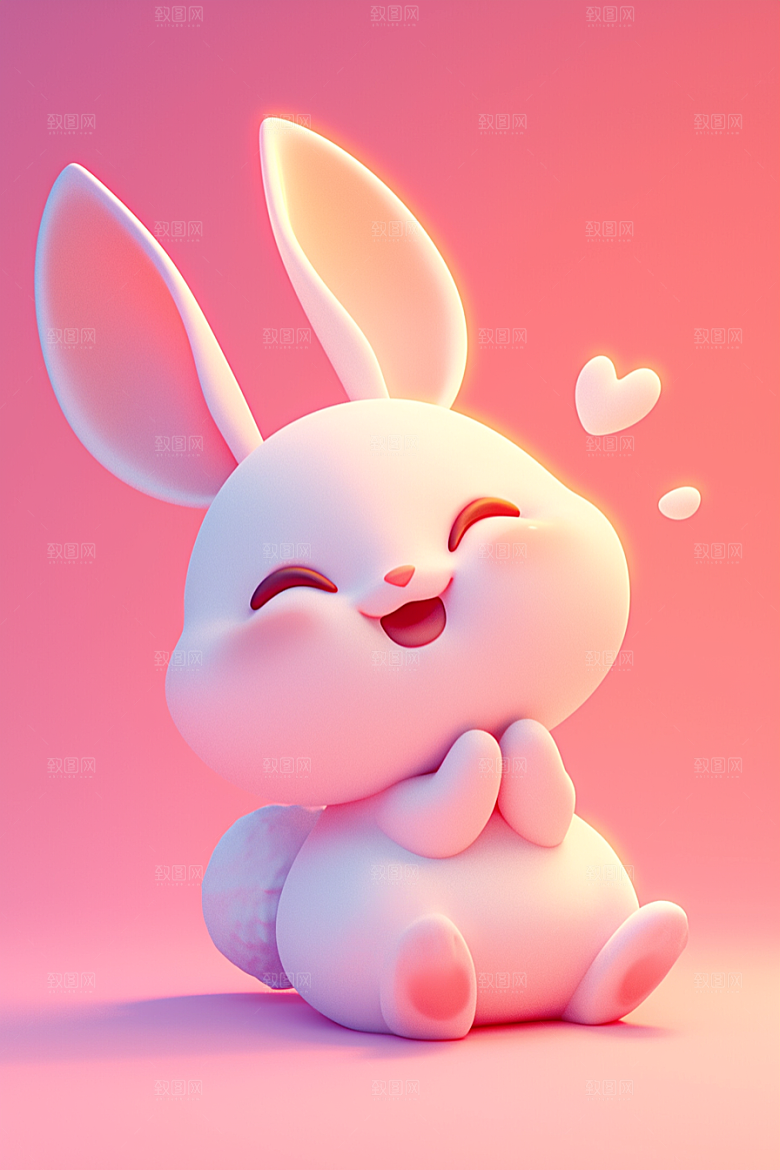 CG小兔子小白兔IP模型