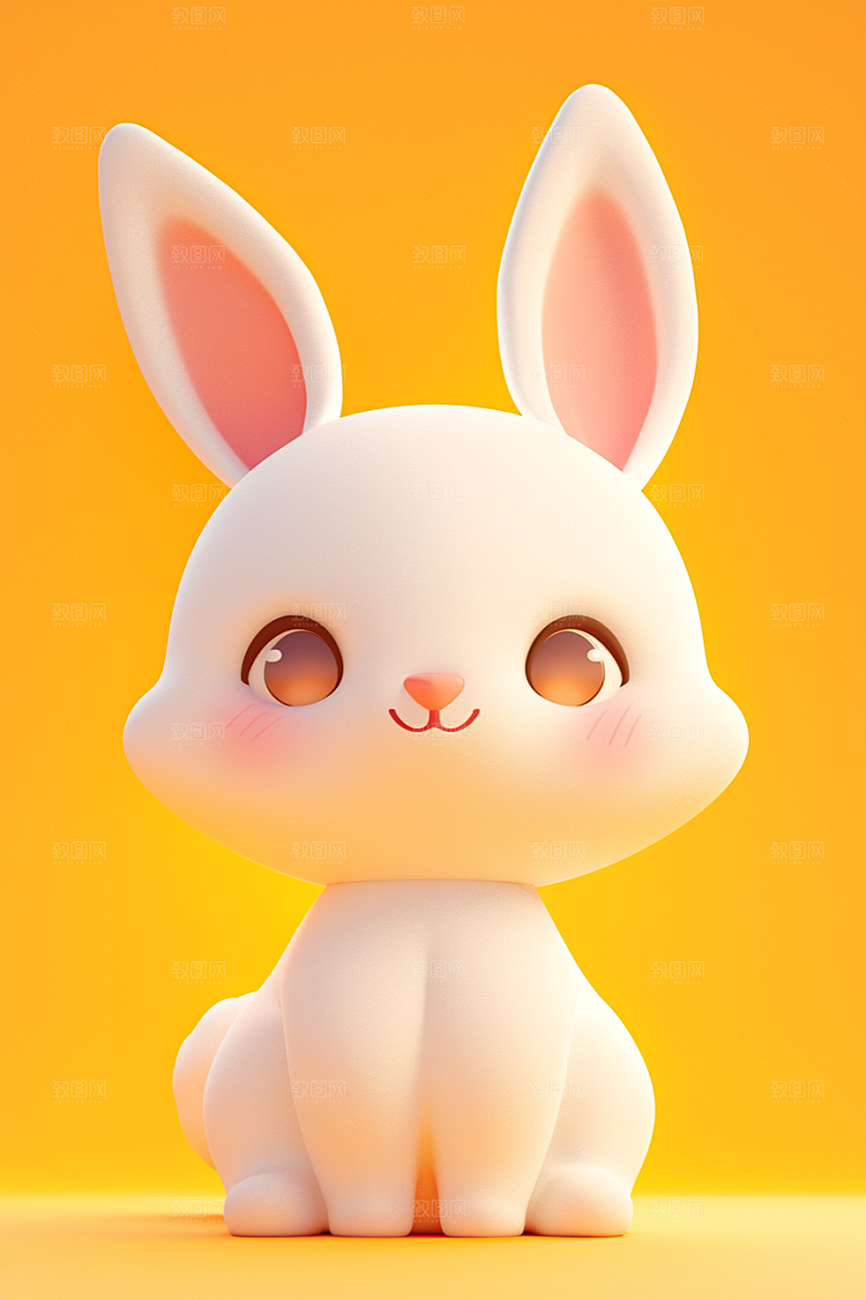 CG小兔子IP小动物模型