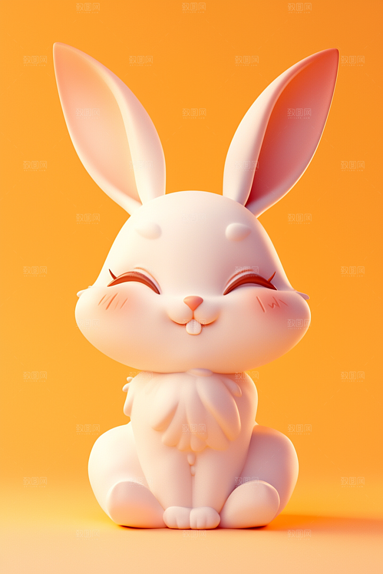 CG小兔子小动物C4D模型