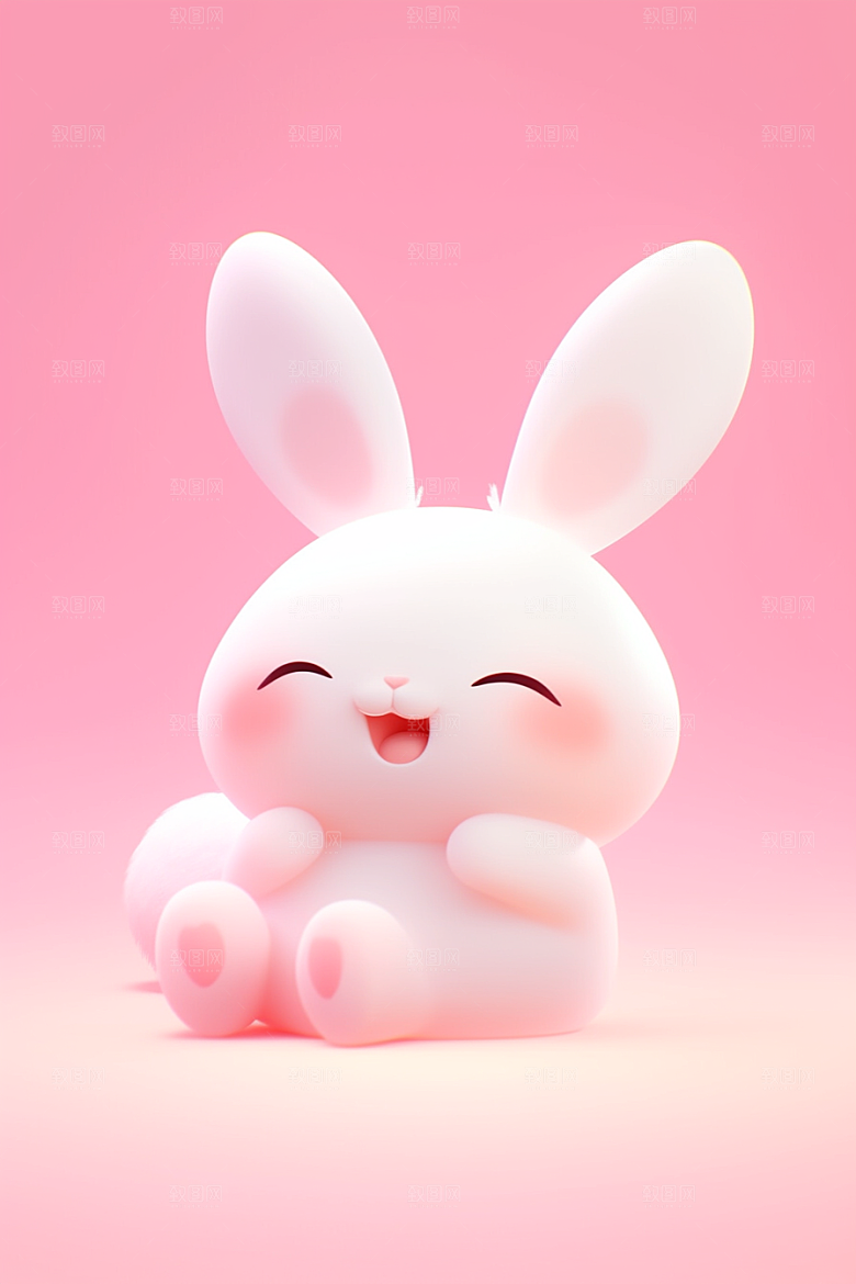 CG小兔子拟人IP模型