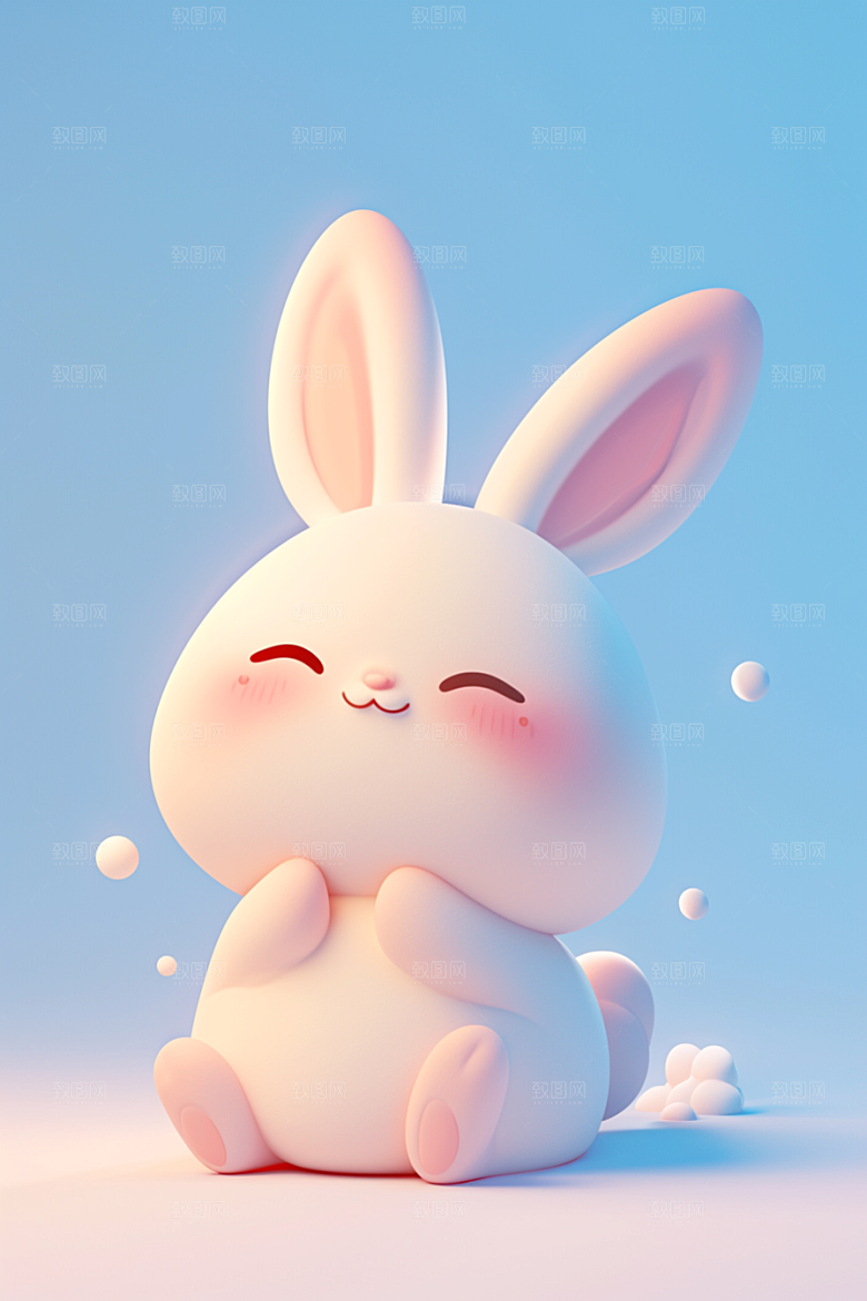 CG小兔子卡通小白兔模型