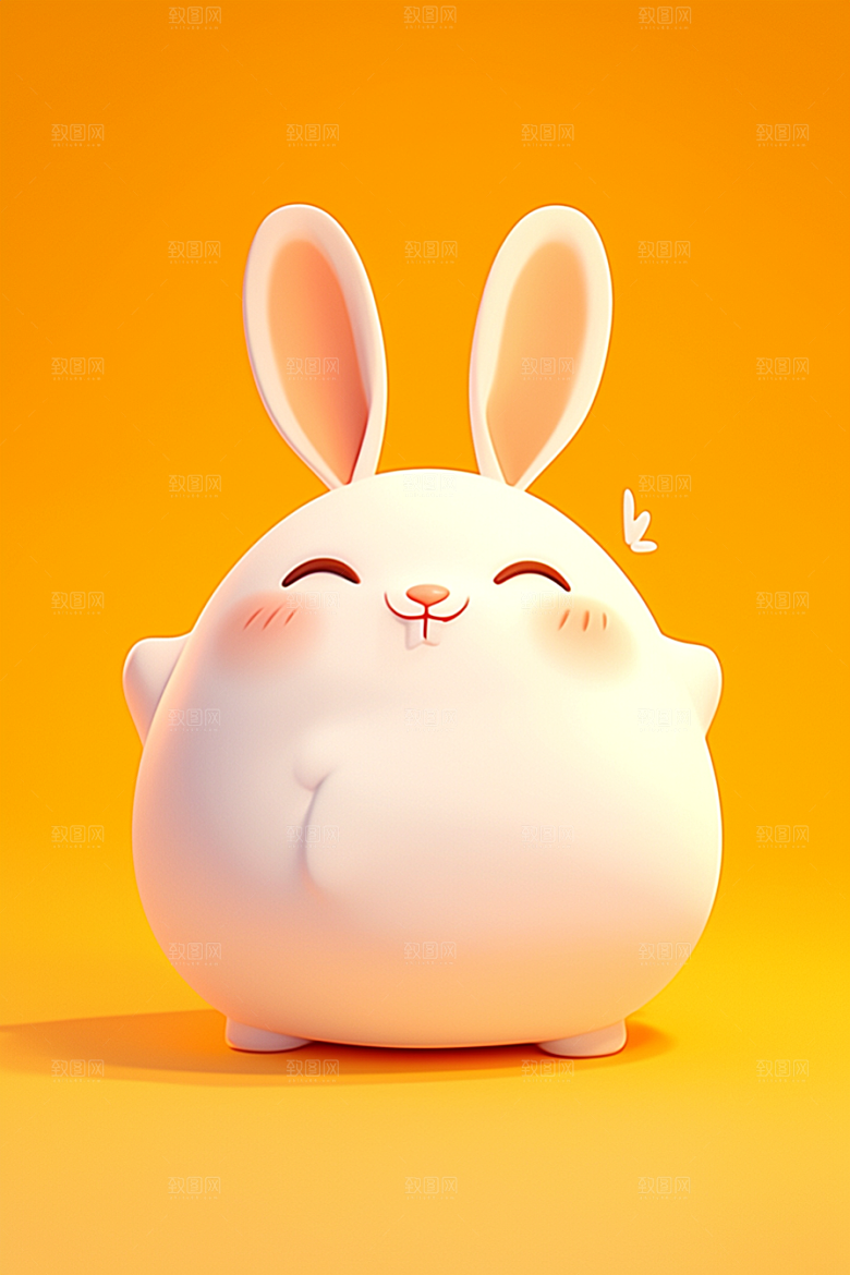 CG小兔子小白兔C4D模型