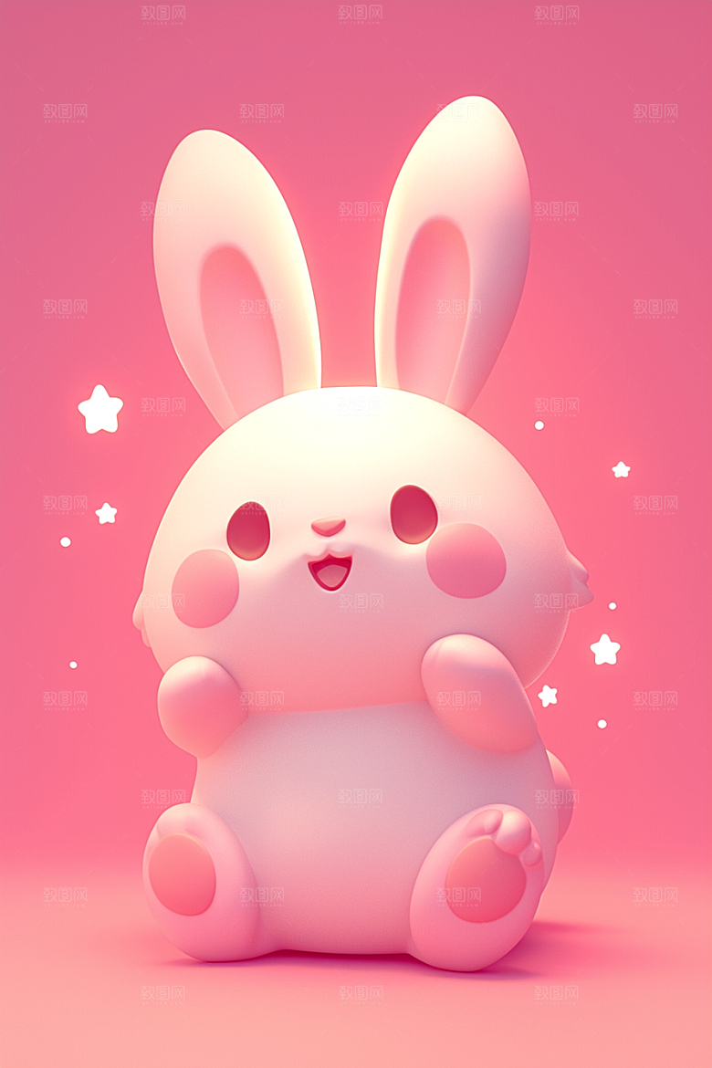 CG小兔子3D形象模型