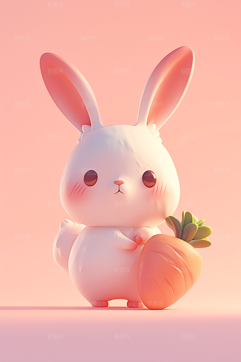 CG小兔子小白兔IP模型
