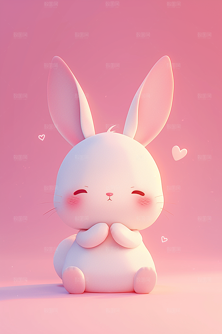 CG小兔子卡通C4D模型