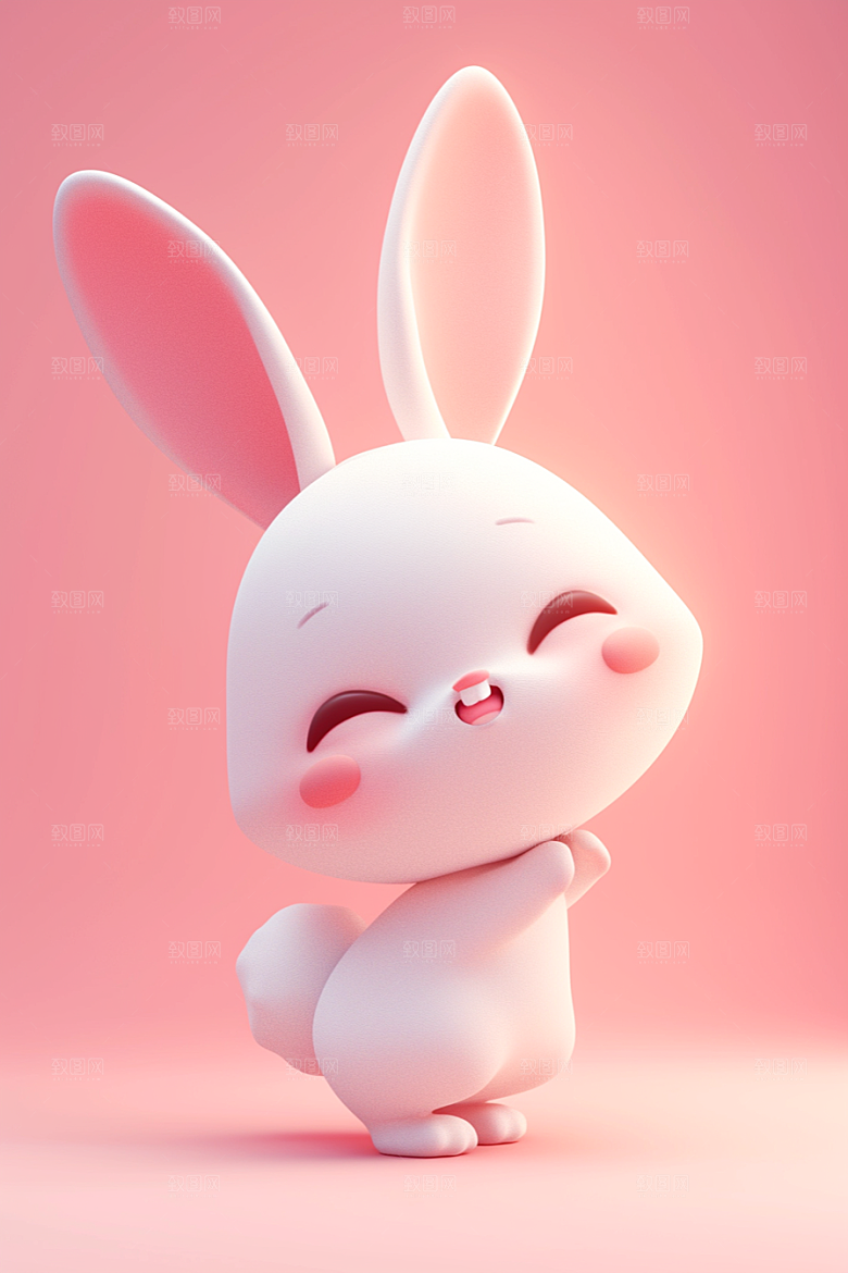 CG小兔子小白兔立体模型