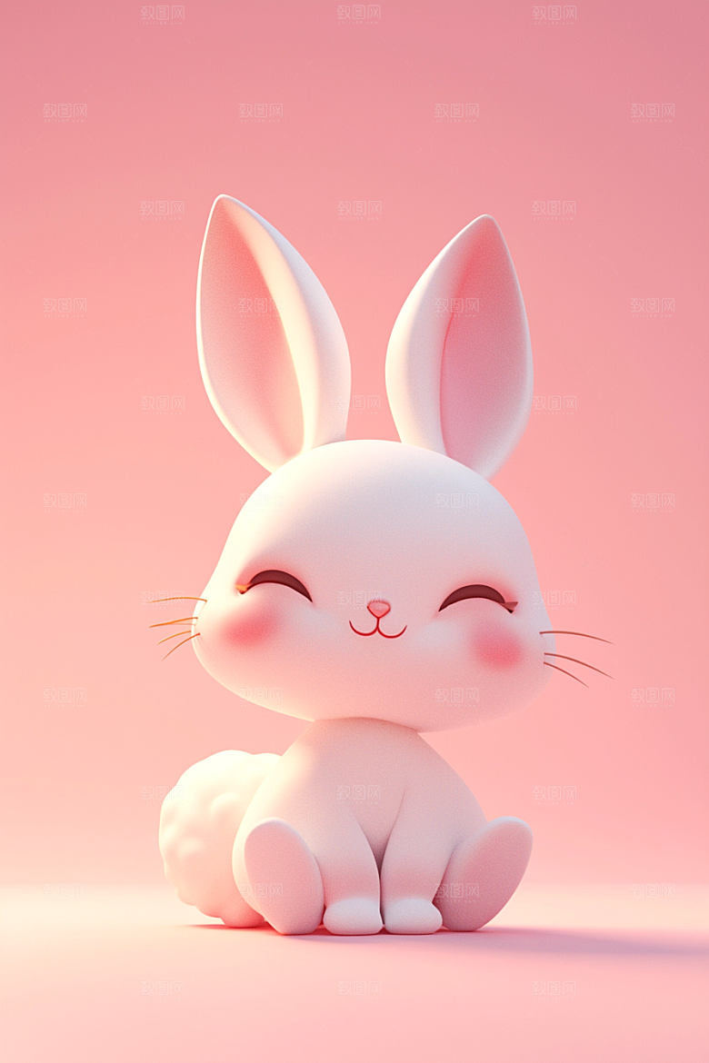 CG小兔子立体小白兔模型