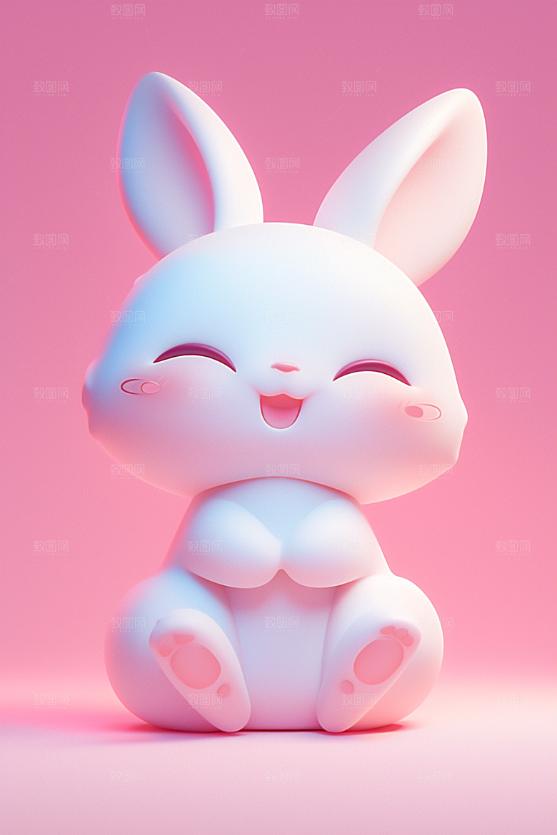 CG小兔子小动物小白兔模型