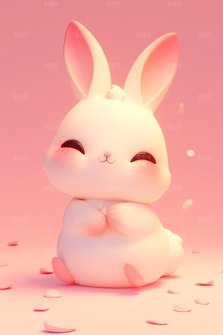 CG小兔子立体拟人模型