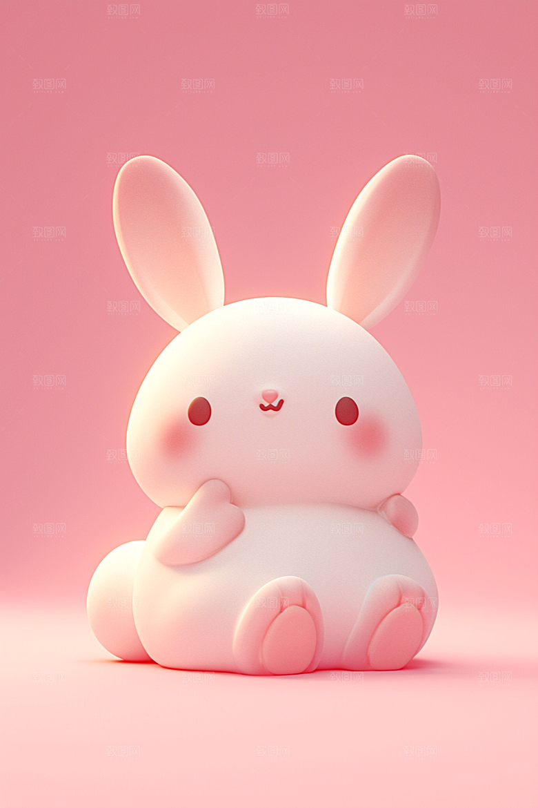 CG小兔子C4D小动物模型