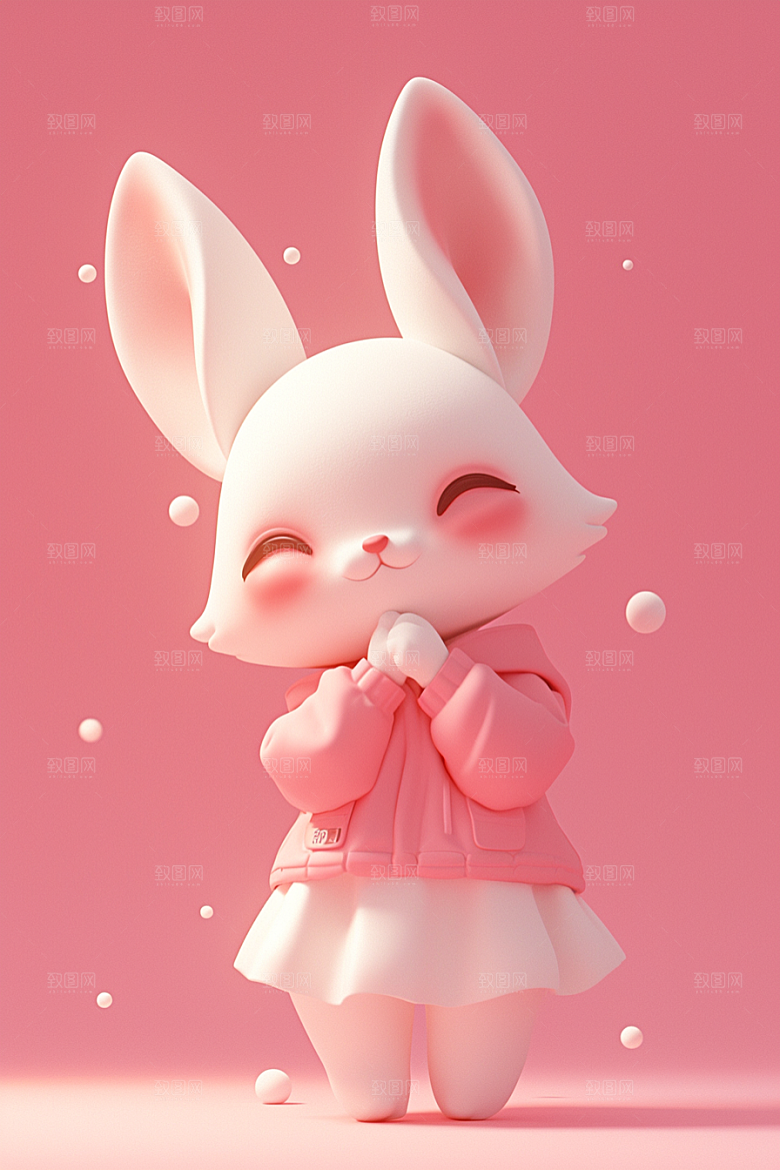 CG小兔子IP小动物模型