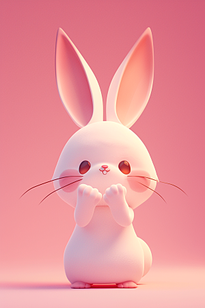 CG小兔子卡通小白兔模型