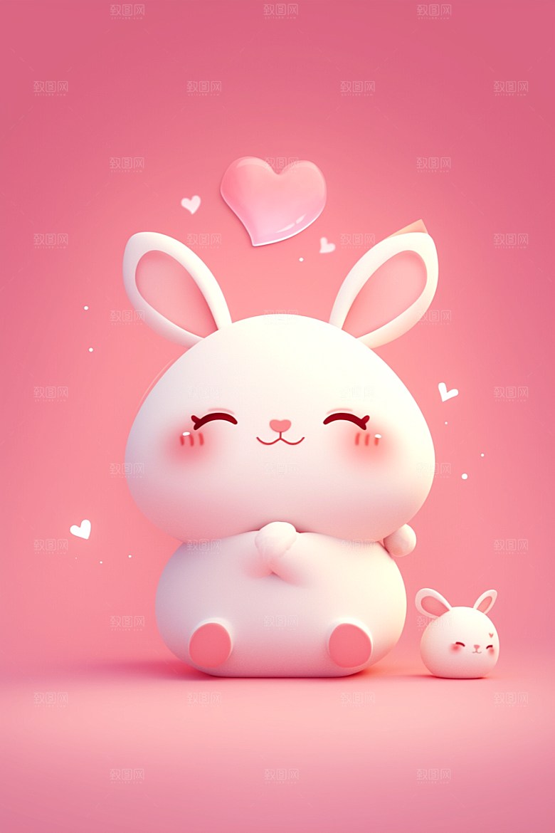 CG小兔子卡通3D模型