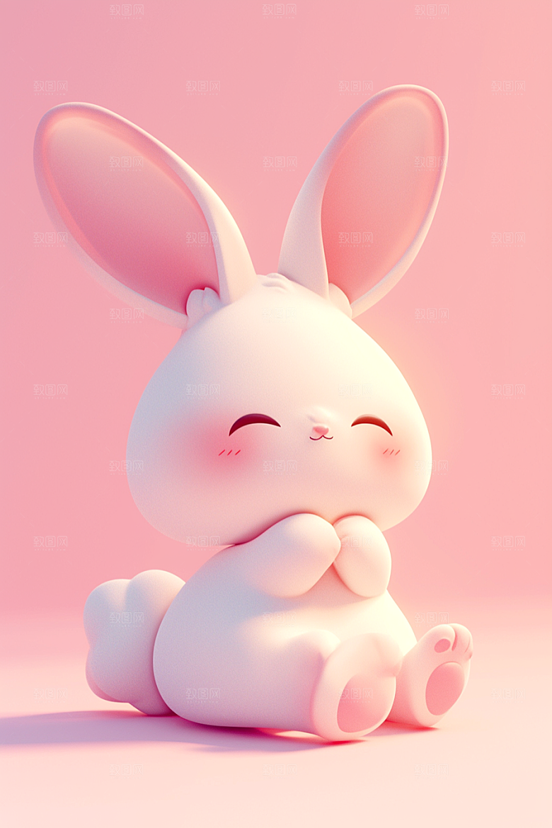 CG小兔子拟人立体模型