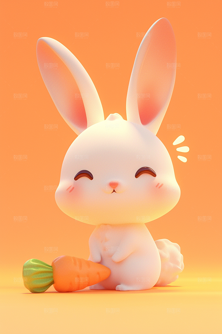 CG小兔子立体C4D模型