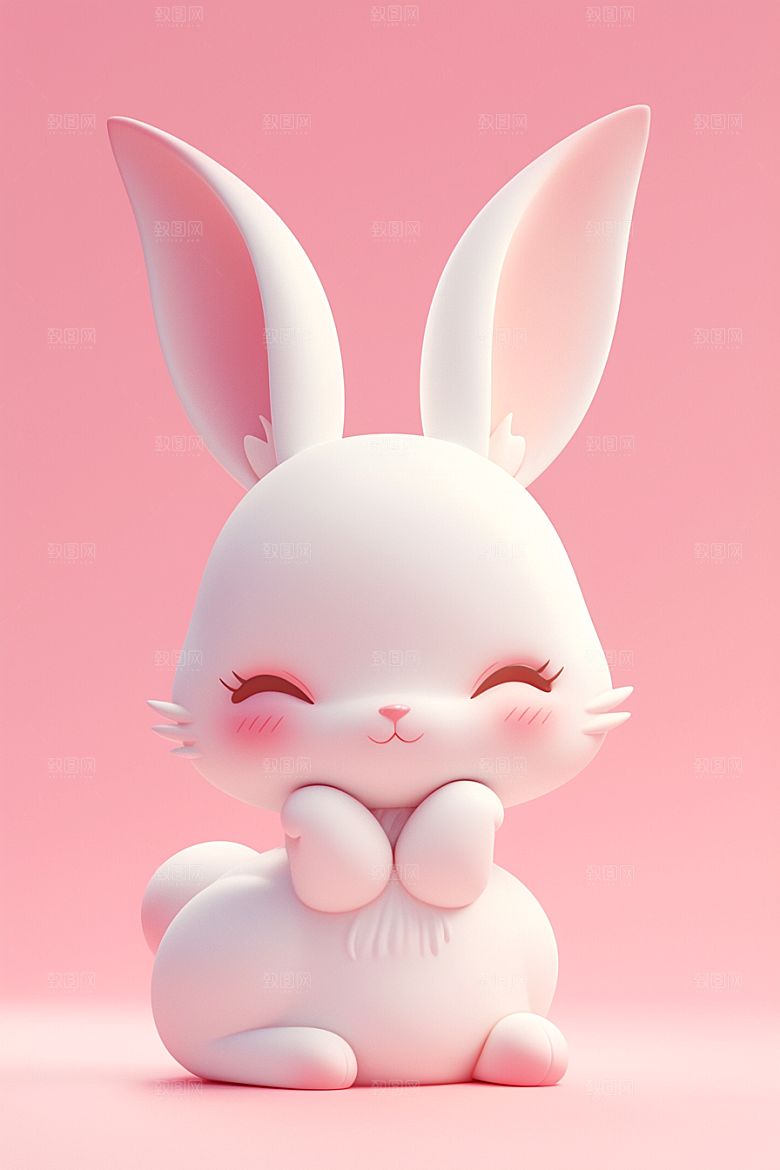 CG小兔子小白兔IP模型