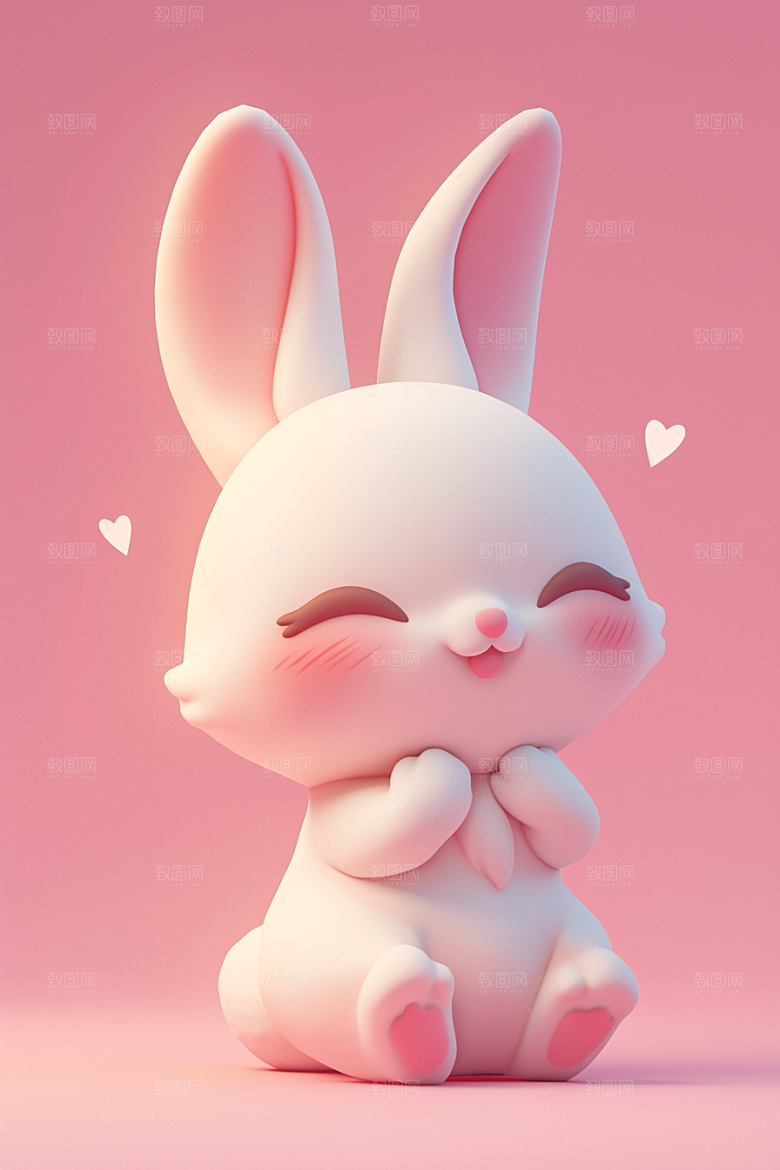 CG小兔子C4D卡通模型